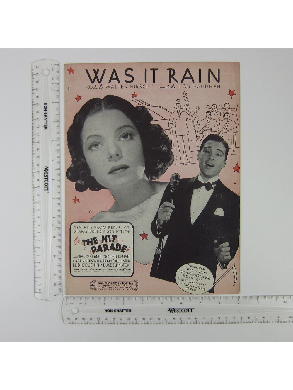 Sheet Music Was It Rain The Hit Parade Frances Langford Phil Regan Vintage 1937